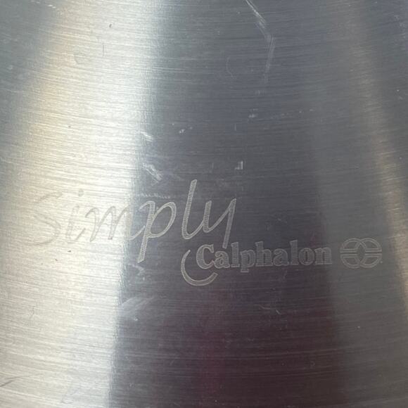Used Simply Calphalon #1612  Nonstick 12" Metal Frying Pan w Metal Lid - Picture 3 of 7